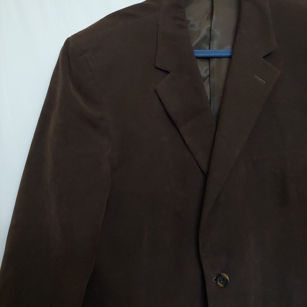 Andrew Fezza Mens Brown Blazer Sport Jacket Baxter Suede 46L - Picture 2 of 14